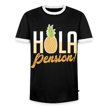 Pension Ruhestand - Männer Kontrast-T-Shirt - Schwarz/Weiß - Vorne - AI Model Female 172 light (172cm) & AI Model Male 178 light (178cm)
