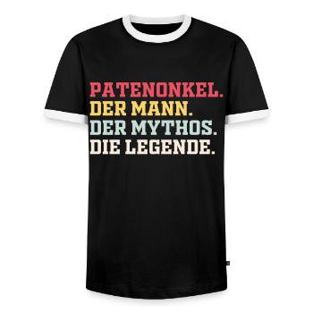Patenonkel Taufpate Taufe Geschenk - Männer Kontrast-T-Shirt - Schwarz/Weiß - Vorne - AI Model Female 172 light (172cm) & AI Model Male 178 light (178cm)