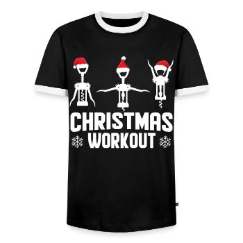 Entraînement de Noël - T-shirt contrasté Homme - noir/blanc - Devant - AI Model Female 172 light (172cm) & AI Model Male 178 light (178cm)