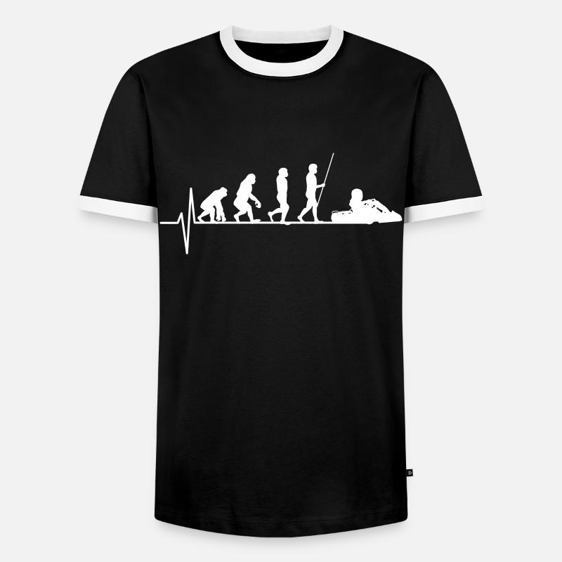 Kartsport Evolution - Männer Kontrast-T-Shirt - Schwarz/Weiß