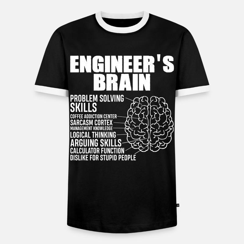 Engineer's Brain - Männer Kontrast-T-Shirt - Schwarz/Weiß