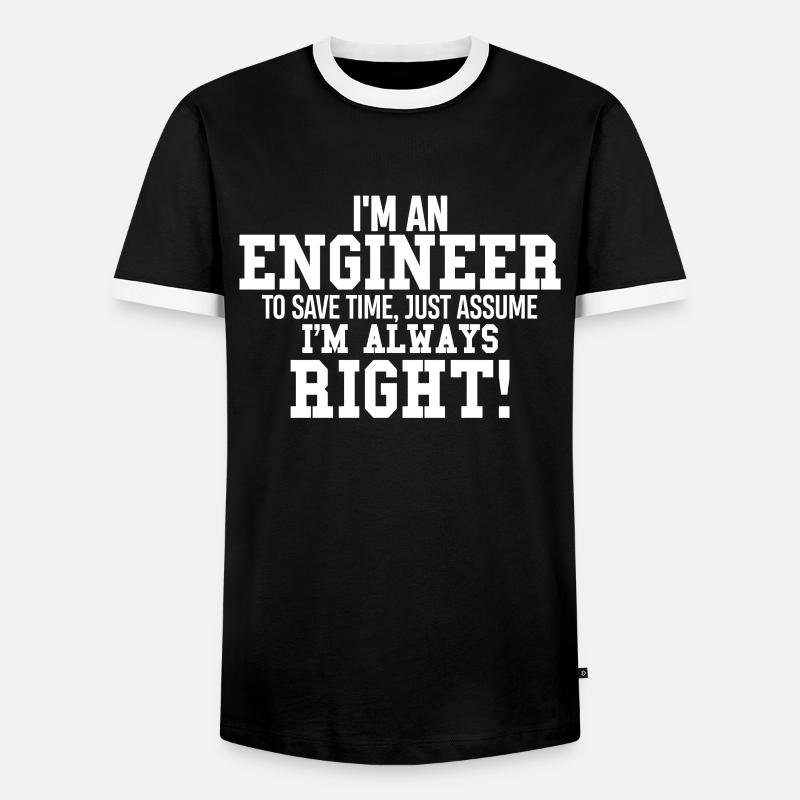 I'm an engineer - Men's Ringer Shirt - black/white