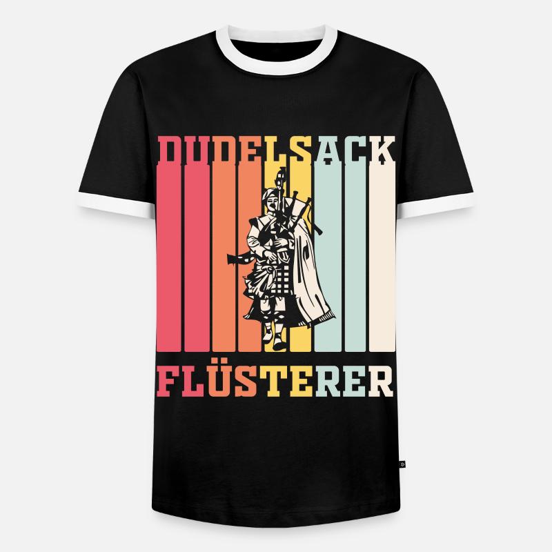 Dudelsack Flüsterer Sackpfeifer - Männer Kontrast-T-Shirt - Schwarz/Weiß