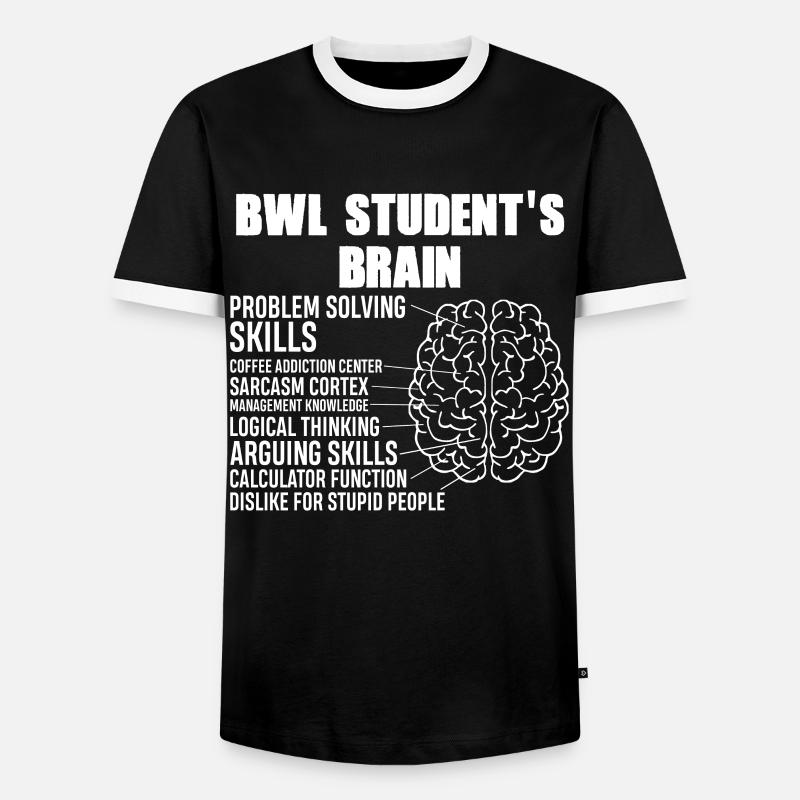 Business studies student's brain - Men's Ringer Shirt - black/white