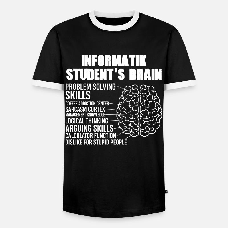 Computer Science Students Brain - Men's Ringer Shirt - black/white