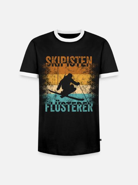 Skipisten Flüsterer Geschenk - Männer Kontrast-T-Shirt - Schwarz/Weiß