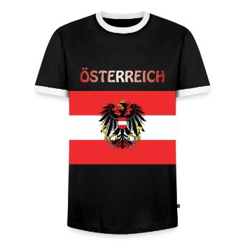 Austrian flag Austria Austria Austria - Men's Ringer Shirt - black/white - Front - AI Model Female 172 light (172cm) & AI Model Male 178 light (178cm)