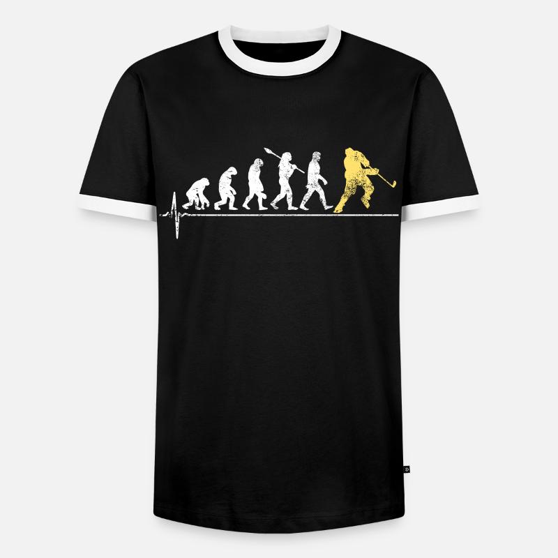 Ice hockey evolution - Men's Ringer Shirt - black/white
