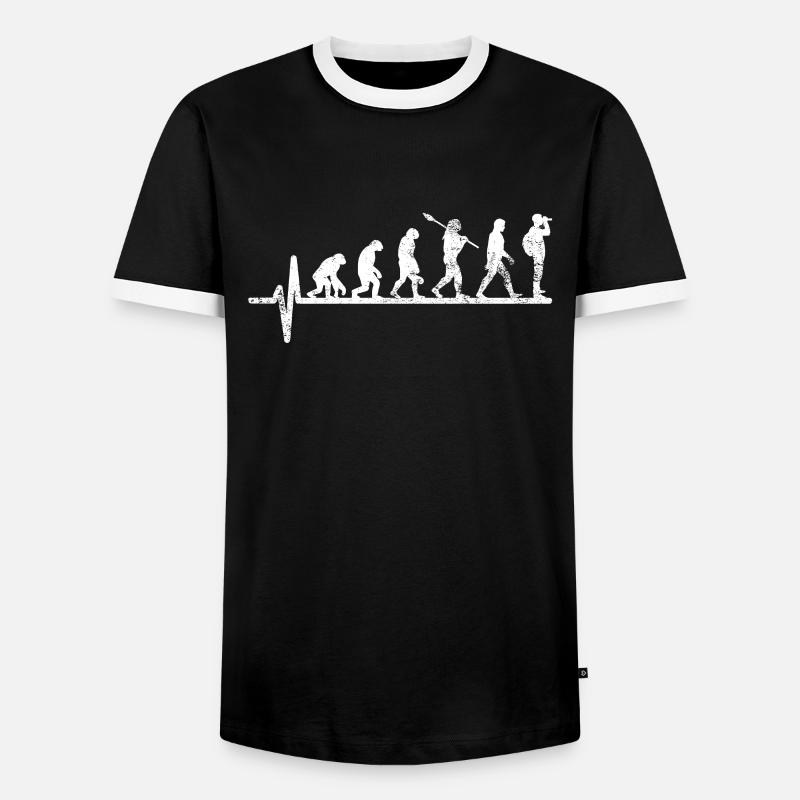 Vogelbeobachter Evolution - Männer Kontrast-T-Shirt - Schwarz/Weiß