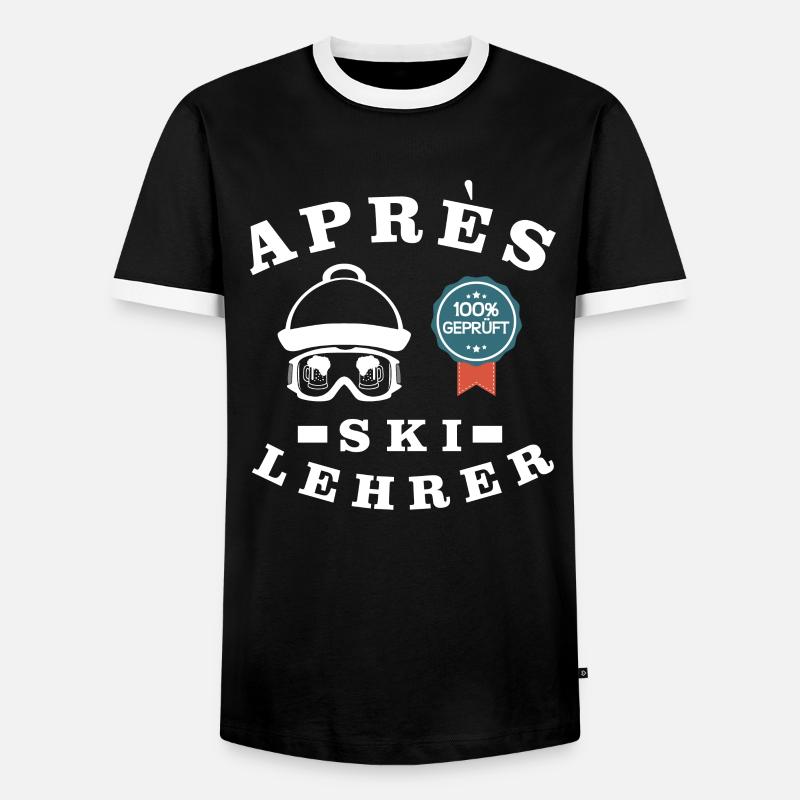 Apres Ski Lehrer - Männer Kontrast-T-Shirt - Schwarz/Weiß