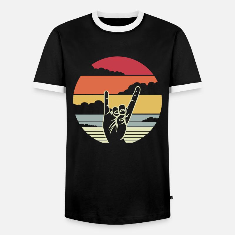 Silent Fox Retro Gift - Men's Ringer Shirt - black/white