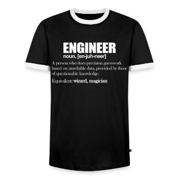 Engineer - Männer Kontrast-T-Shirt - Schwarz/Weiß - Vorne - AI Model Female 172 light (172cm) & AI Model Male 178 light (178cm)