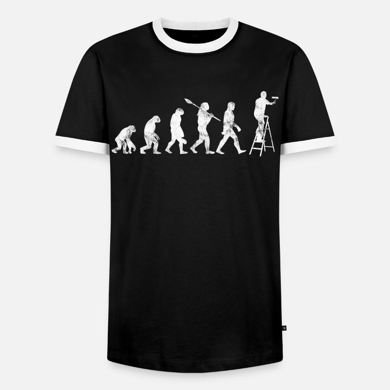 Maler & Lackierer Evolution - Männer Kontrast-T-Shirt - Schwarz/Weiß