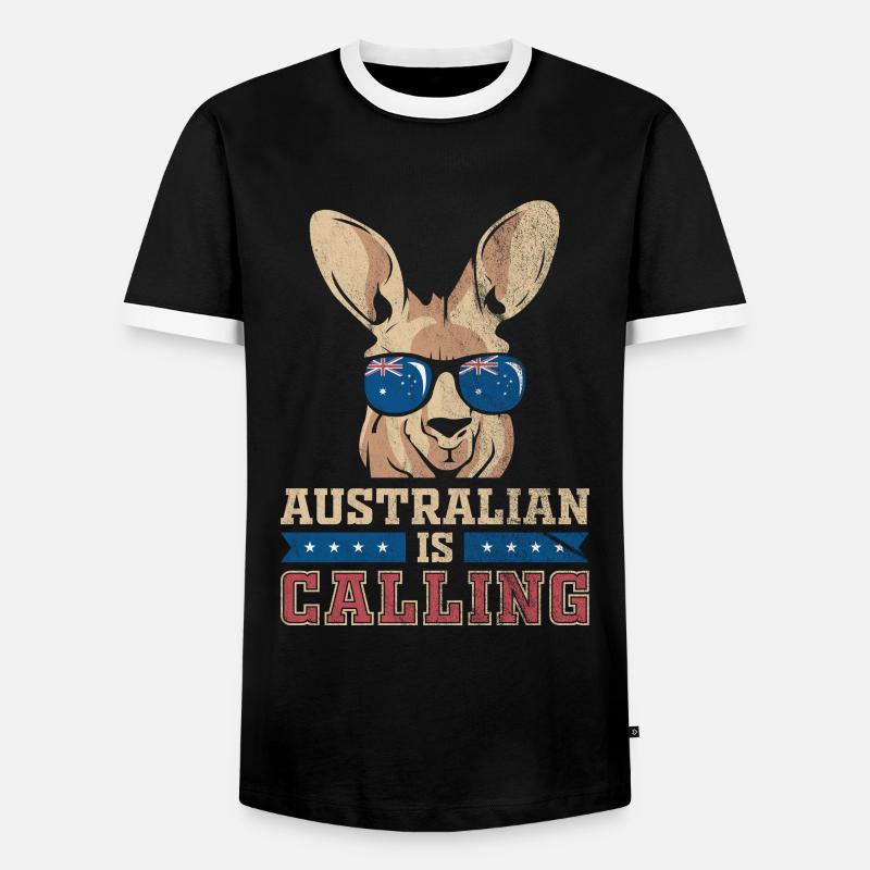Känguru Australien Tier Outback Geschenkidee - Männer Kontrast-T-Shirt - Schwarz/Weiß