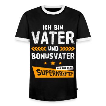 Vater Bonus Papa Bonusvater Bonuspapa Vatertag - Männer Kontrast-T-Shirt - Schwarz/Weiß - Vorne - AI Model Female 172 light (172cm) & AI Model Male 178 light (178cm)