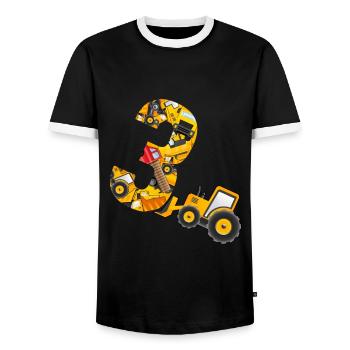 Kinder Kinder Bagger 3. Geburtstag Jungen 3 Jahre - Männer Kontrast-T-Shirt - Schwarz/Weiß - Vorne - AI Model Female 172 light (172cm) & AI Model Male 178 light (178cm)