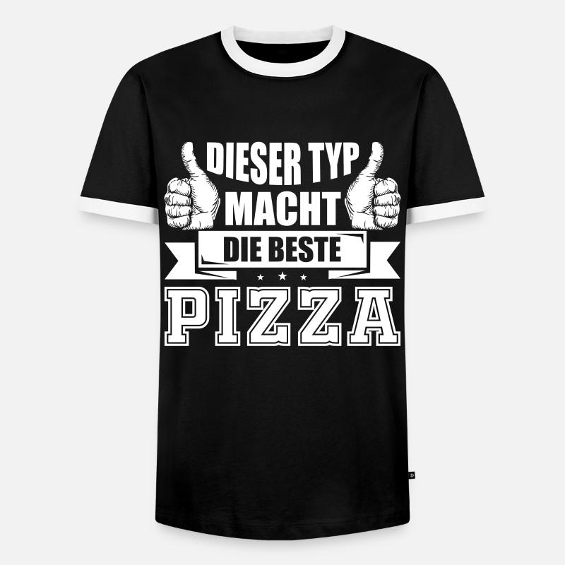 Pizzabäcker - Männer Kontrast-T-Shirt - Schwarz/Weiß