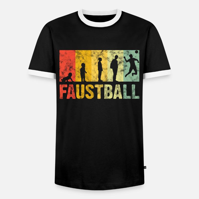 Faustball Retro - Männer Kontrast-T-Shirt - Schwarz/Weiß