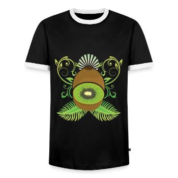 Kiwi - T-shirt contrasté Homme - noir/blanc - Devant - AI Model Female 172 light (172cm) & AI Model Male 178 light (178cm)