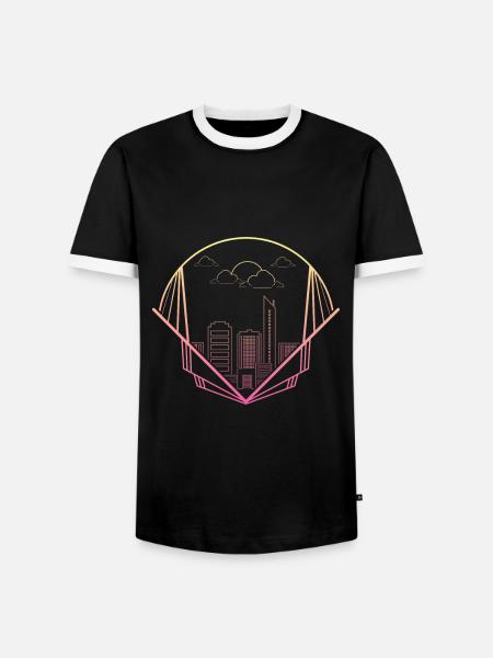 skyline - Men's Ringer Shirt - black/white