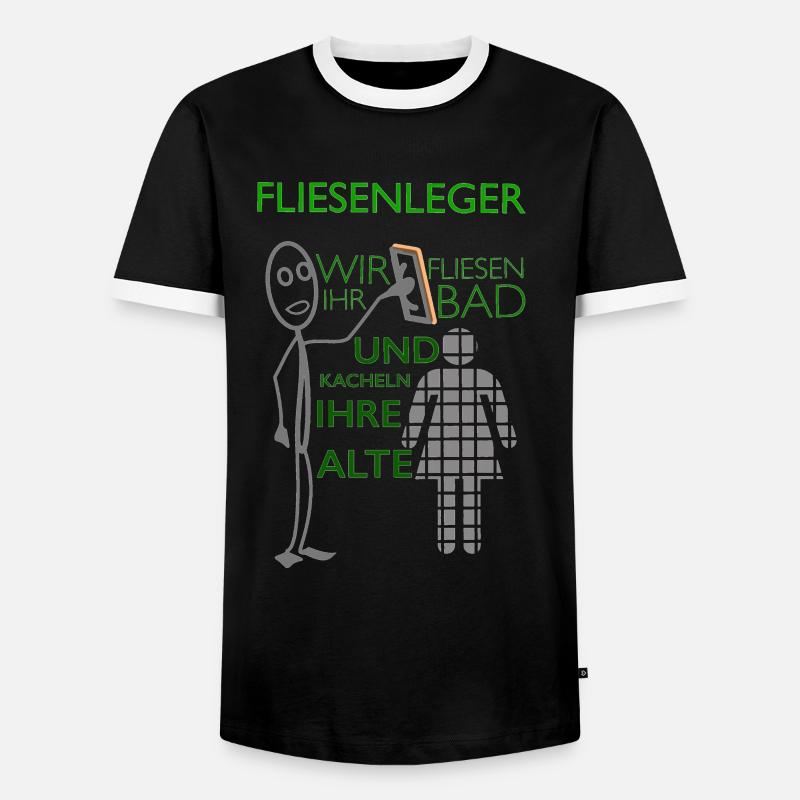 Lustiger Fliesenleger Spruch Geschenkidee - Männer Kontrast-T-Shirt - Schwarz/Weiß