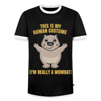 Wombat Marsupial Forest Safari Gift - T-shirt contrasté Homme - noir/blanc - Devant - AI Model Female 172 light (172cm) & AI Model Male 178 light (178cm)