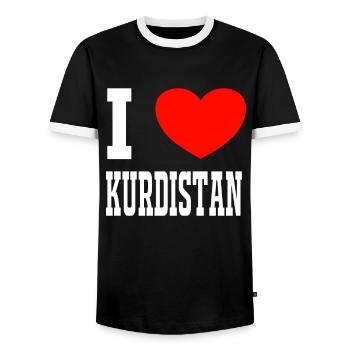 Kurdistan Kurden t shirt Geschenk - Männer Kontrast-T-Shirt - Schwarz/Weiß - Vorne - AI Model Female 172 light (172cm) & AI Model Male 178 light (178cm)