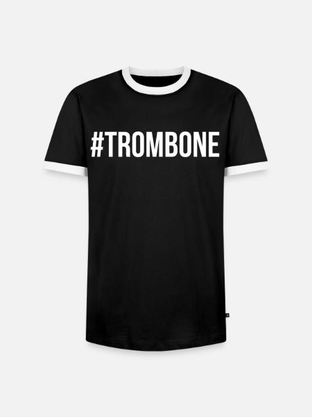 trombone - Men's Ringer Shirt - black/white