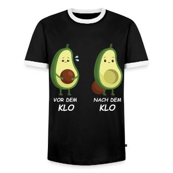 Avocado - Männer Kontrast-T-Shirt - Schwarz/Weiß - Vorne - AI Model Female 172 light (172cm) & AI Model Male 178 light (178cm)