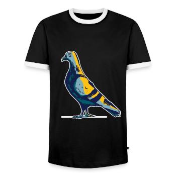 dove - Men's Ringer Shirt - black/white - Front - AI Model Female 172 light (172cm) & AI Model Male 178 light (178cm)