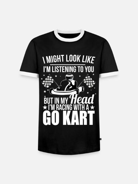 GoKart t shirt - Men's Ringer Shirt - black/white