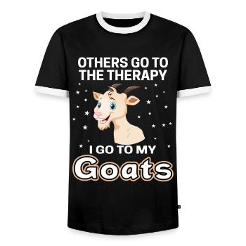 Bauernhof Ziege Landwirt Geschenk Goat Bäuerin - Männer Kontrast-T-Shirt - Schwarz/Weiß - Vorne - AI Model Female 172 light (172cm) & AI Model Male 178 light (178cm)