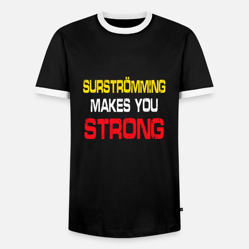 Surströmming, surströmming spruch - Männer Kontrast-T-Shirt - Schwarz/Weiß