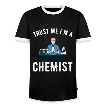 chimie - T-shirt contrasté Homme - noir/blanc - Devant - AI Model Female 172 light (172cm) & AI Model Male 178 light (178cm)
