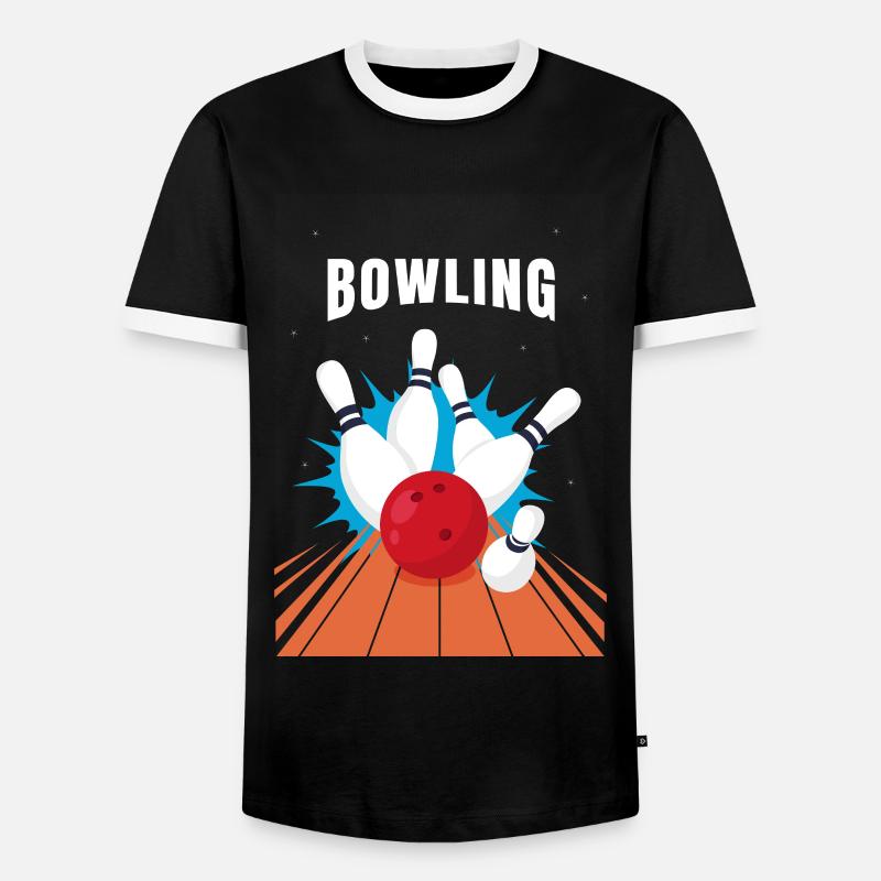 bowling - Men's Ringer Shirt - black/white