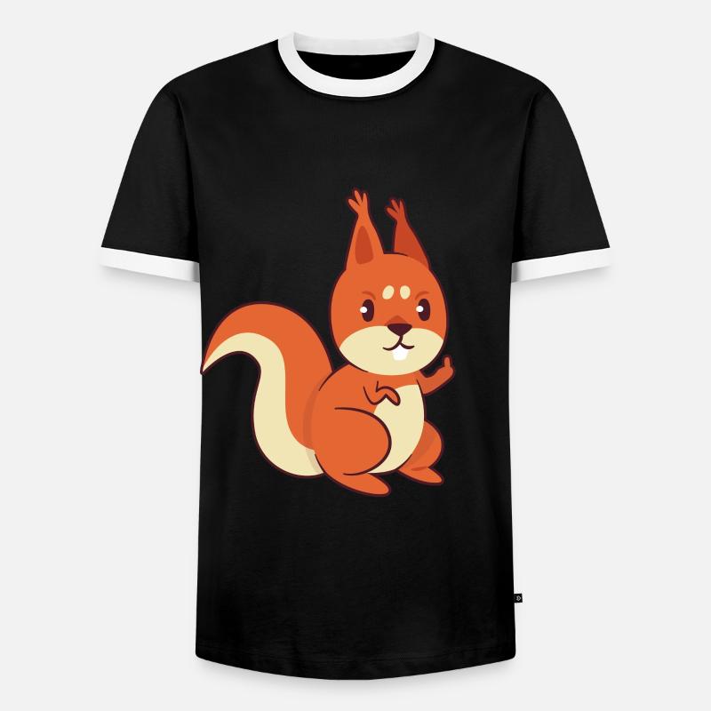 Eichhörnchen - Männer Kontrast-T-Shirt - Schwarz/Weiß