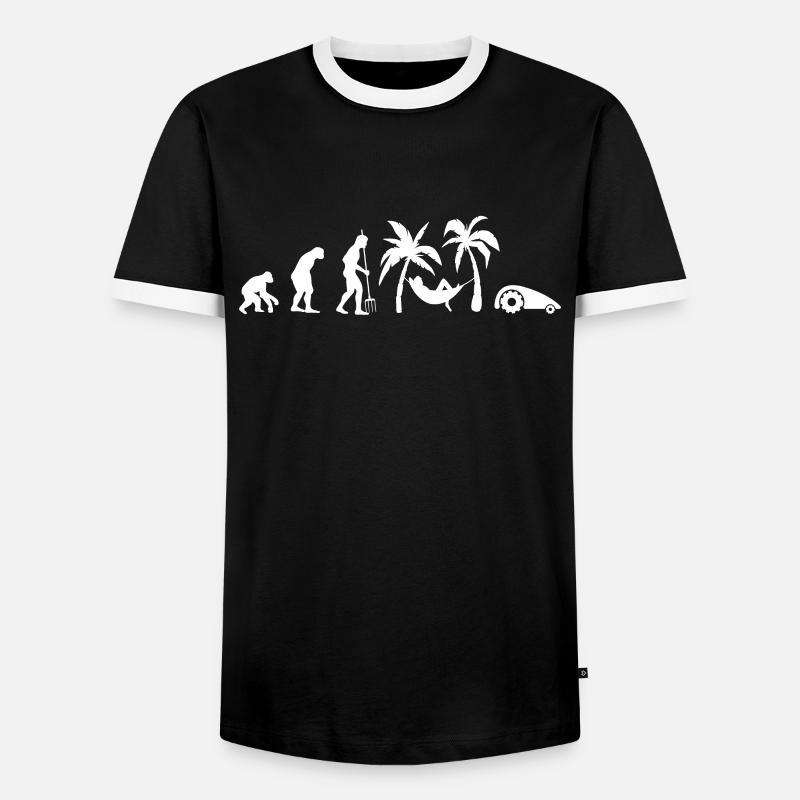 Robot lawn mower Evolution robot lawn mower Evo motif - Men's Ringer Shirt - black/white