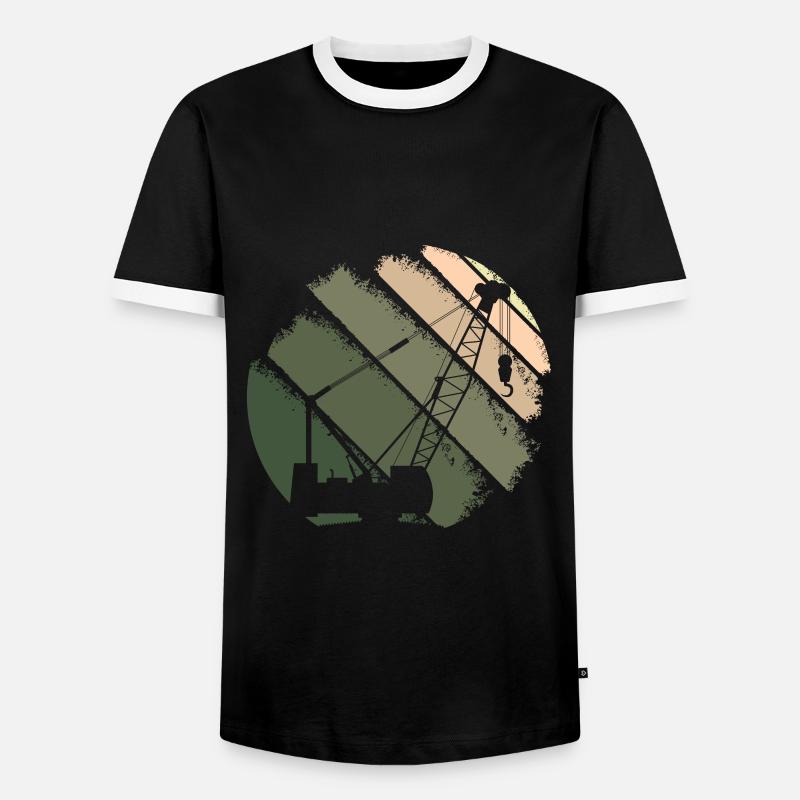 Kran - Männer Kontrast-T-Shirt - Schwarz/Weiß