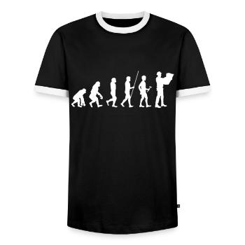 Architect house building - Men's Ringer Shirt - black/white - Front - AI Model Female 172 light (172cm) & AI Model Male 178 light (178cm)