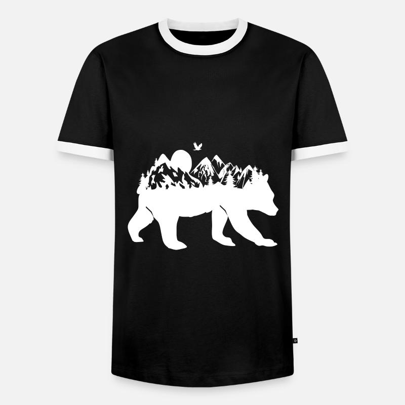 Bär - Männer Kontrast-T-Shirt - Schwarz/Weiß