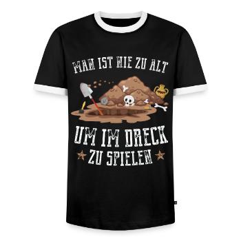 Lustig Archäologe Archäologie Ausgrabung Geschenk - Männer Kontrast-T-Shirt - Schwarz/Weiß - Vorne - AI Model Female 172 light (172cm) & AI Model Male 178 light (178cm)
