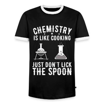 chimie - T-shirt contrasté Homme - noir/blanc - Devant - AI Model Female 172 light (172cm) & AI Model Male 178 light (178cm)