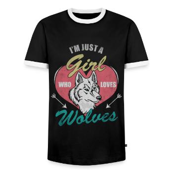 Loup - T-shirt contrasté Homme - noir/blanc - Devant - AI Model Female 172 light (172cm) & AI Model Male 178 light (178cm)
