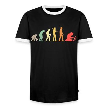 Welder evolution artisan welding gift - Men's Ringer Shirt - black/white - Front - AI Model Female 172 light (172cm) & AI Model Male 178 light (178cm)