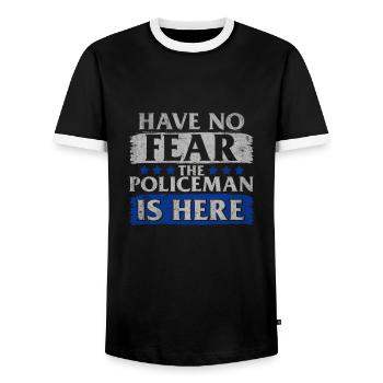 Polizei Cop Polizist Geschenk - Männer Kontrast-T-Shirt - Schwarz/Weiß - Vorne - AI Model Female 172 light (172cm) & AI Model Male 178 light (178cm)