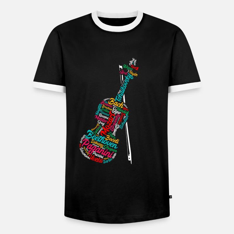 Classical composer Classical music violin - Men's Ringer Shirt - black/white