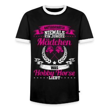 Hobby Horse Freizeit Geschenk - Männer Kontrast-T-Shirt - Schwarz/Weiß - Vorne - AI Model Female 172 light (172cm) & AI Model Male 178 light (178cm)