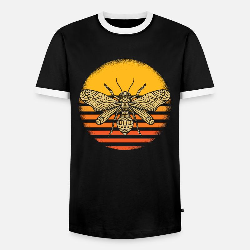 Bee Retro - Men's Ringer Shirt - black/white