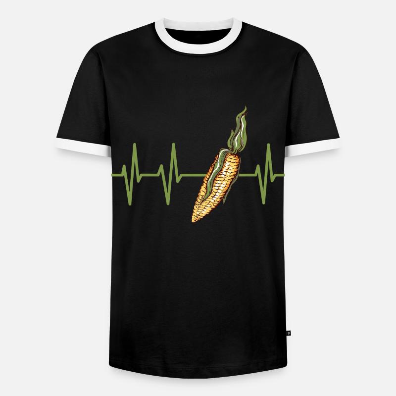 Corn - Men's Ringer Shirt - black/white