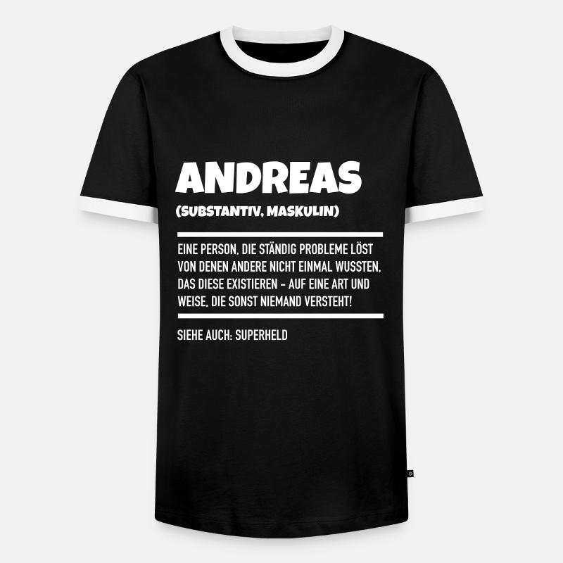 Andreas Name Geschenk - Männer Kontrast-T-Shirt - Schwarz/Weiß